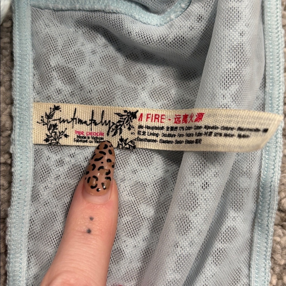 Free People Lace Longline Light Blue Bralette - Picture 2 of 3